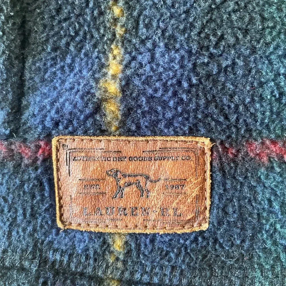 Lauren Ralph Lauren Multicolor Plaid Fleece Vest size medium